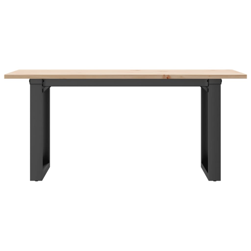 Couchtisch O-Gestell 90x40x45cm Massivholz Kiefer und Stahl