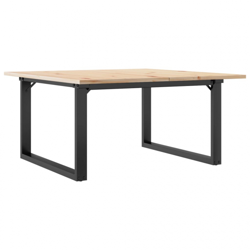 Couchtisch O-Gestell 90x90x45cm Massivholz Kiefer und Stahl
