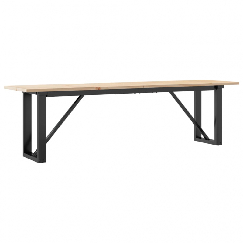 Couchtisch O-Gestell 160x40x45 cm Massivholz Kiefer & Stahl