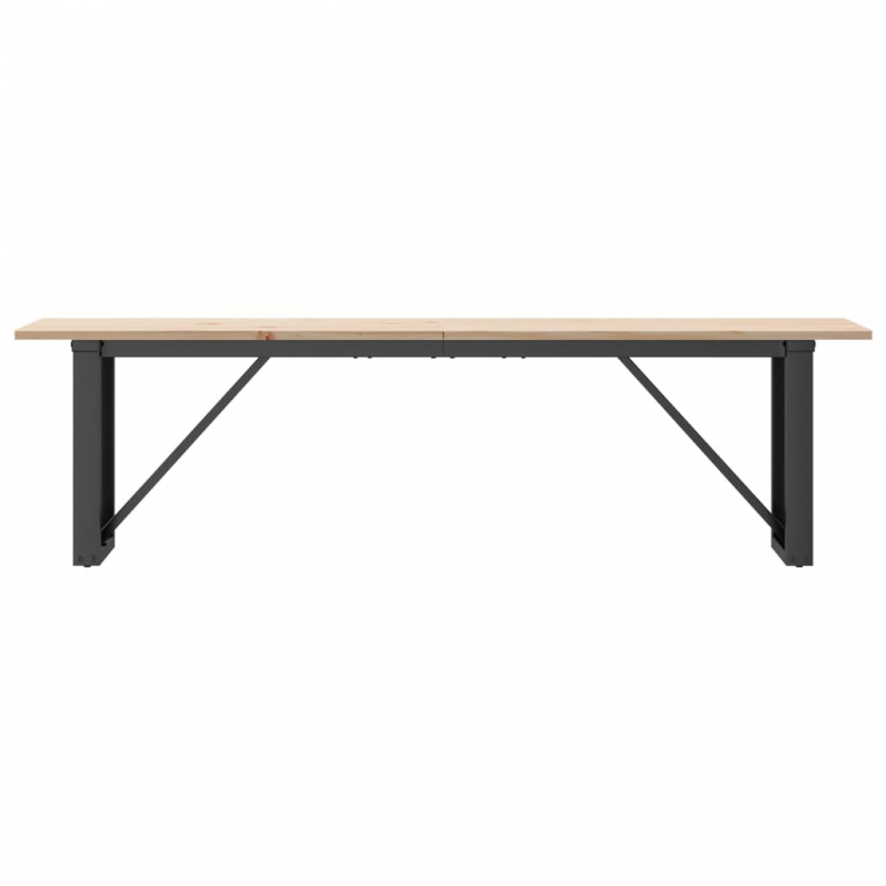Couchtisch O-Gestell 160x40x45 cm Massivholz Kiefer & Stahl