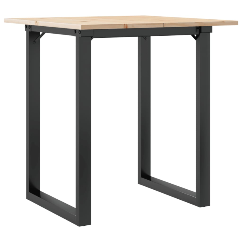 Esstisch O-Gestell 60x60x75 cm Massivholz Kiefer und Stahl