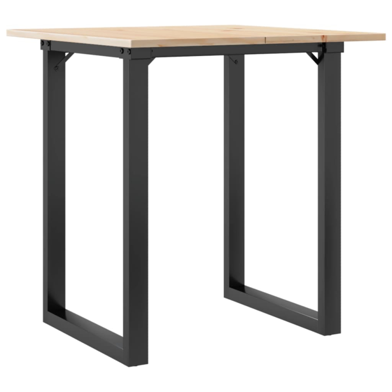 Esstisch O-Gestell 60x60x75 cm Massivholz Kiefer und Stahl