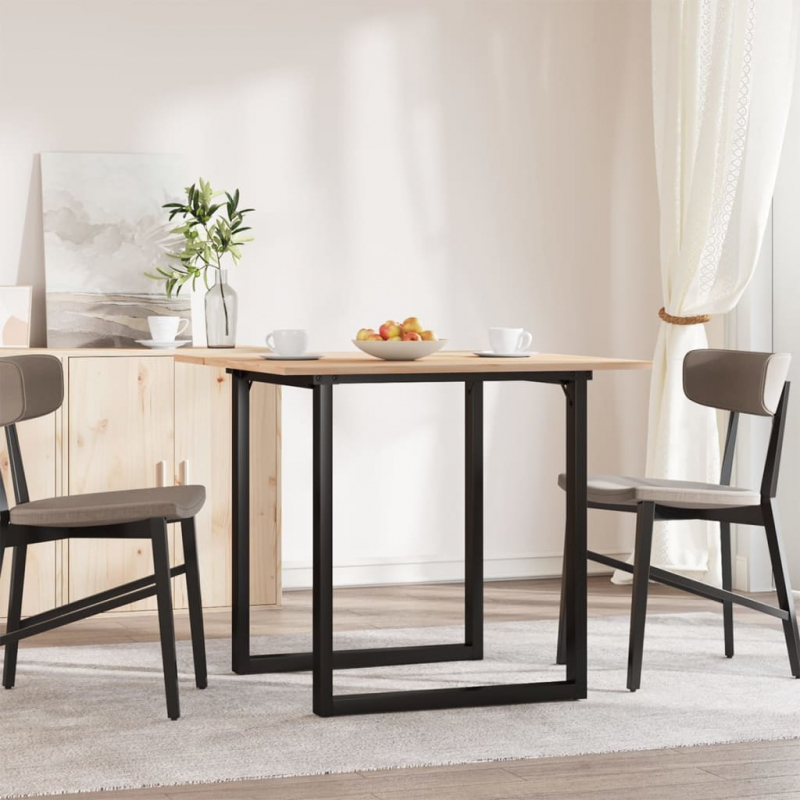 Esstisch O-Gestell 80x80x75 cm Massivholz Kiefer und Stahl