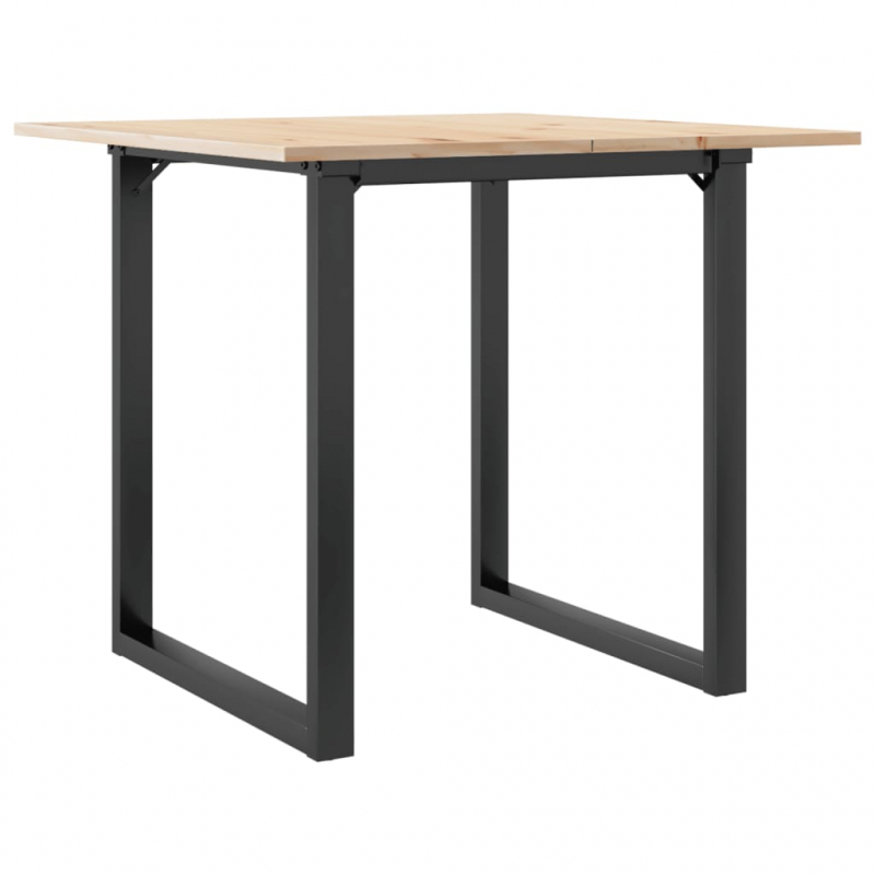 Esstisch O-Gestell 80x80x75 cm Massivholz Kiefer und Stahl