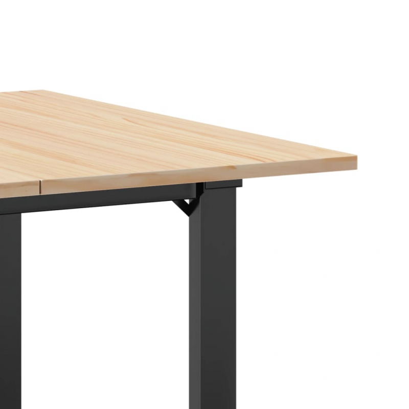 Esstisch O-Gestell 80x80x75 cm Massivholz Kiefer und Stahl
