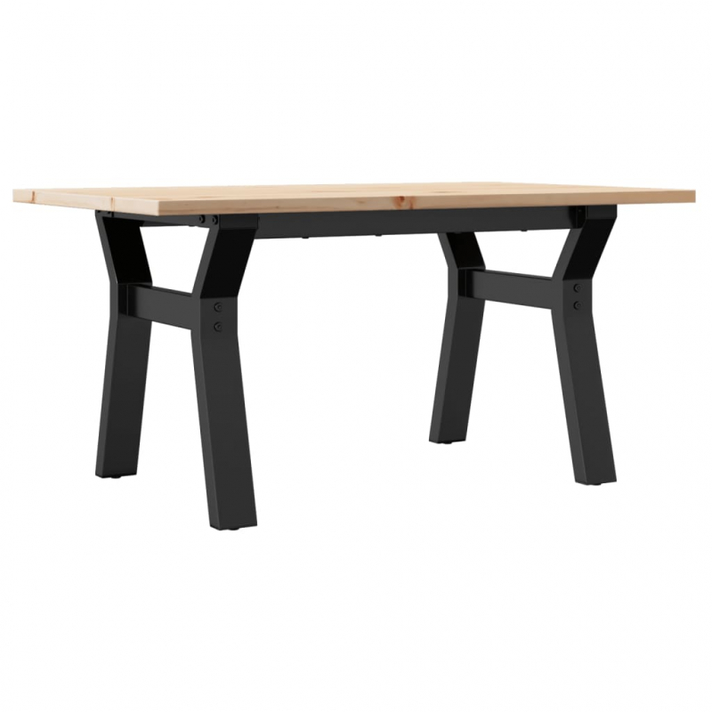Couchtisch Y-Gestell 80x50x40cm Massivholz Kiefer und Stahl