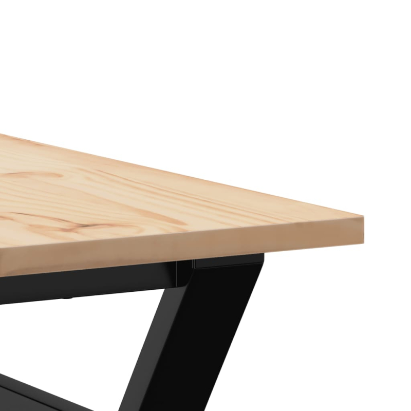 Couchtisch Y-Gestell 80x80x45cm Massivholz Kiefer und Stahl