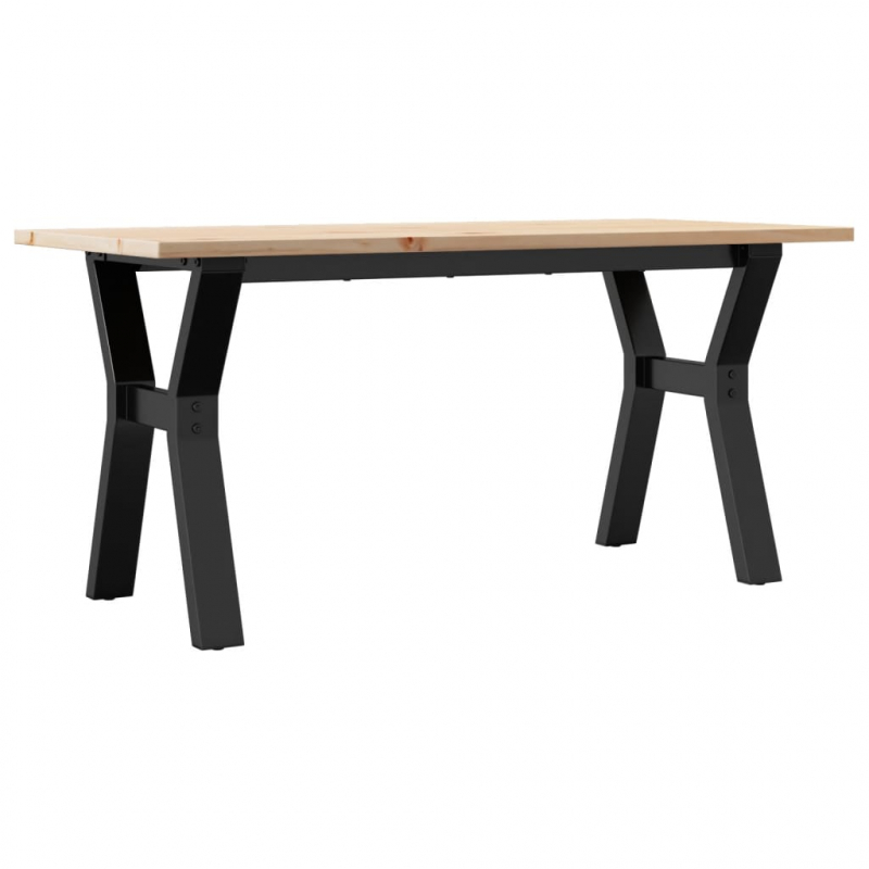 Couchtisch Y-Gestell 100x50x45 cm Massivholz Kiefer & Stahl