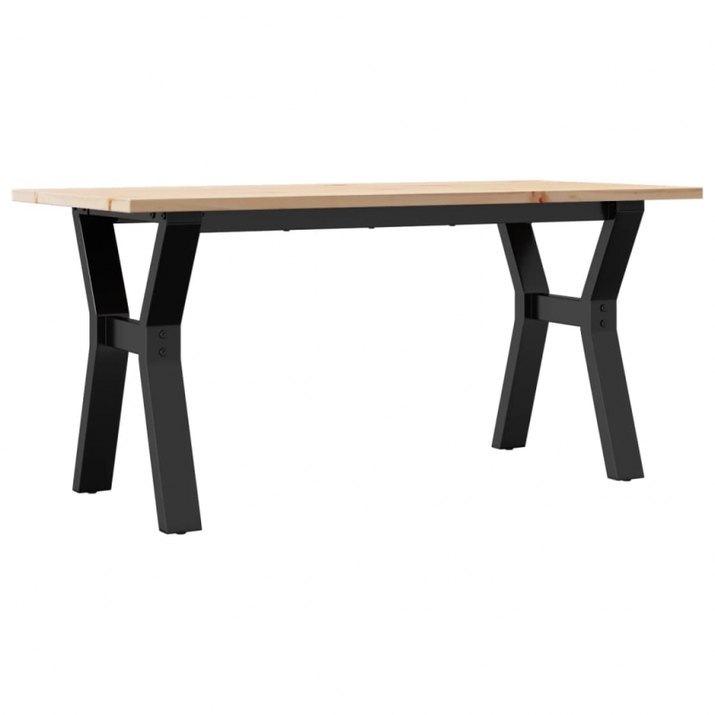 Couchtisch Y-Gestell 100x50x45 cm Massivholz Kiefer & Stahl