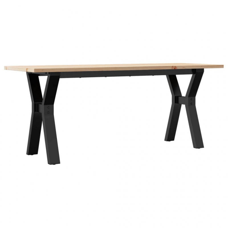 Couchtisch Y-Gestell 110x40x45 cm Massivholz Kiefer & Stahl
