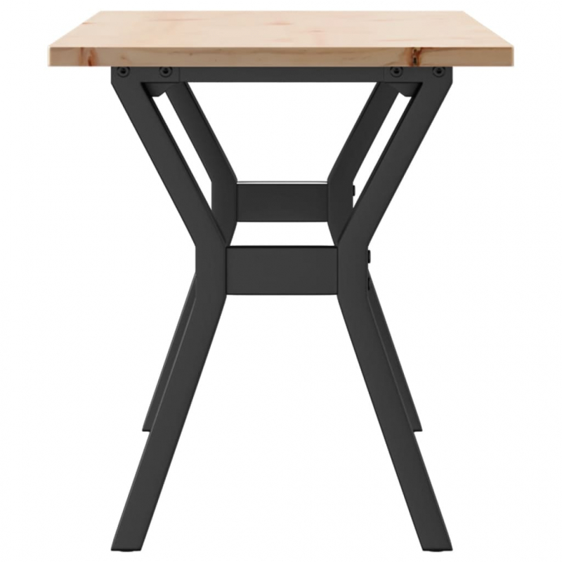 Couchtisch Y-Gestell 110x40x45 cm Massivholz Kiefer & Stahl