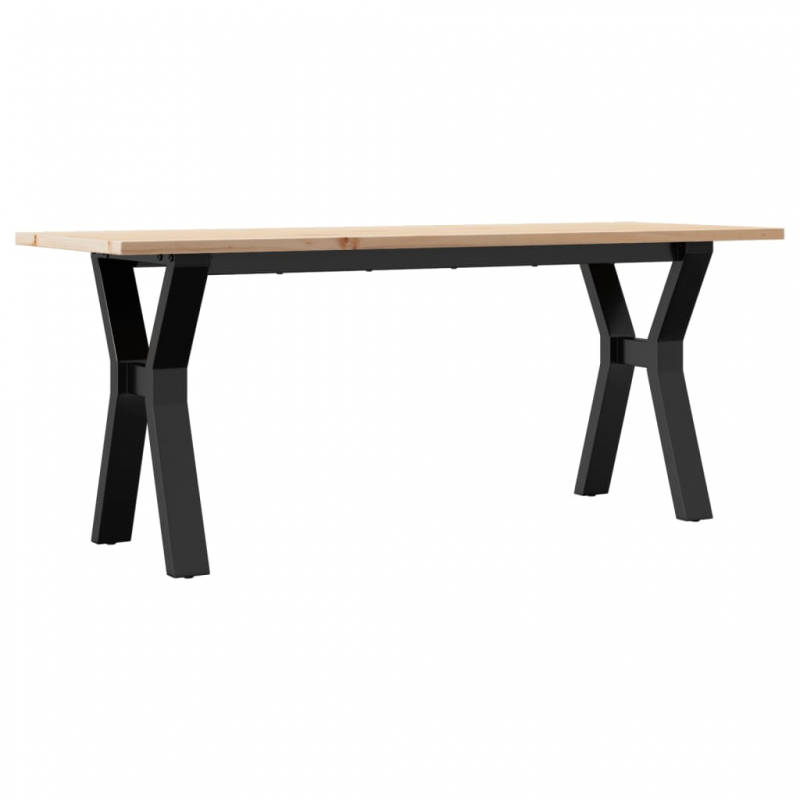 Couchtisch Y-Gestell 110x40x45 cm Massivholz Kiefer & Stahl