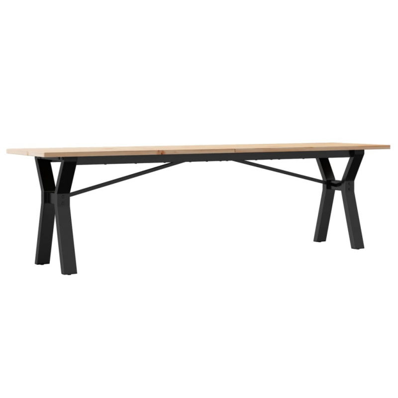 Couchtisch Y-Gestell 160x40x45 cm Massivholz Kiefer & Stahl