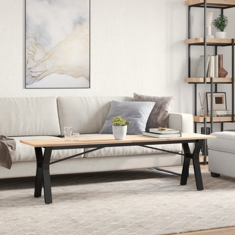 Couchtisch Y-Gestell 160x40x45 cm Massivholz Kiefer & Stahl