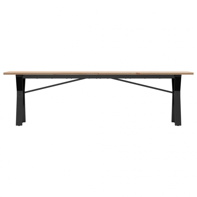 Couchtisch Y-Gestell 160x40x45 cm Massivholz Kiefer & Stahl
