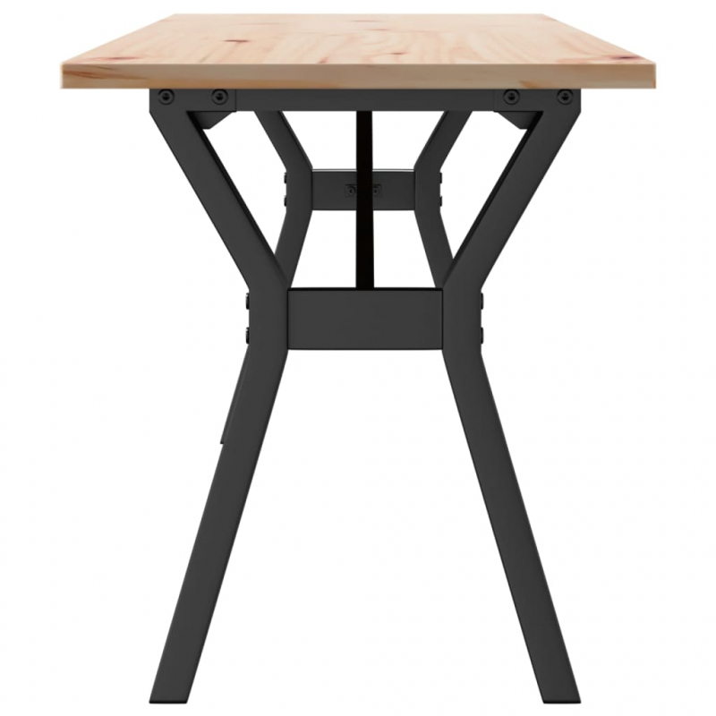 Couchtisch Y-Gestell 160x40x45 cm Massivholz Kiefer & Stahl