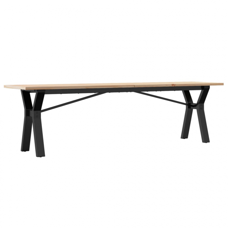 Couchtisch Y-Gestell 160x40x45 cm Massivholz Kiefer & Stahl