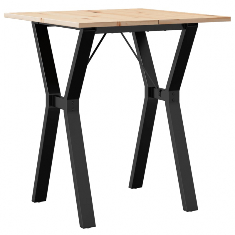 Esstisch Y-Gestell 60x60x75 cm Massivholz Kiefer und Stahl