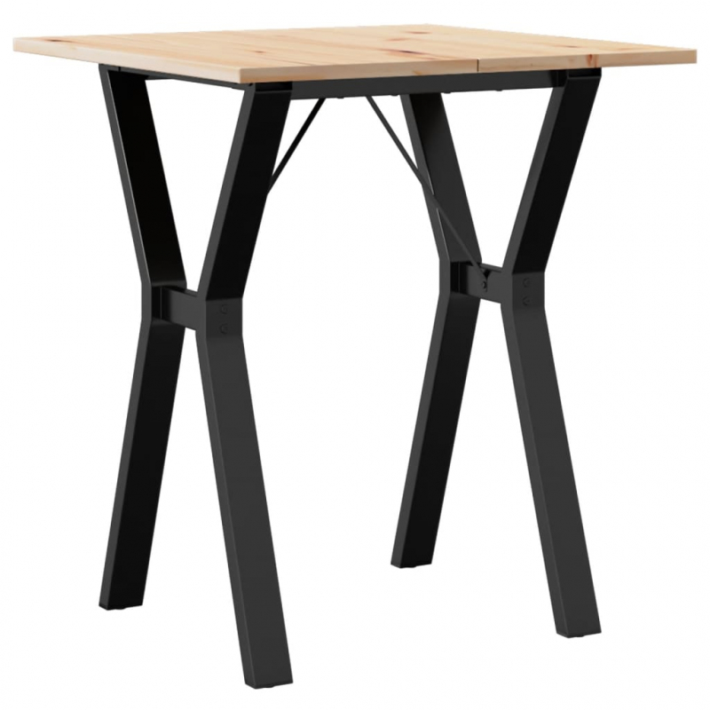 Esstisch Y-Gestell 60x60x75 cm Massivholz Kiefer und Stahl