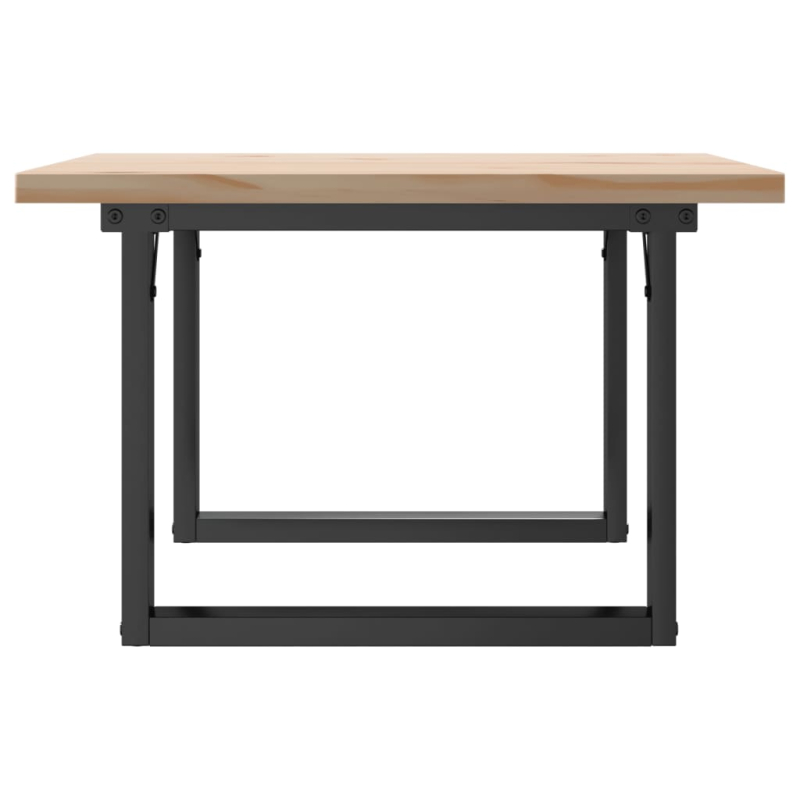Couchtisch O-Gestell 60x60x40,5cm Massivholz Kiefer & Stahl