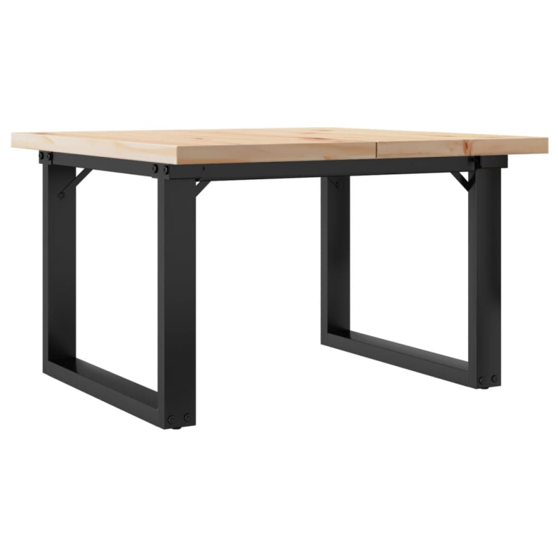 Couchtisch O-Gestell 60x60x40,5cm Massivholz Kiefer & Stahl