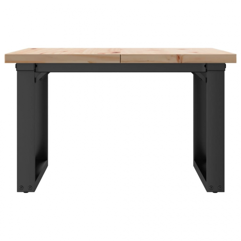 Couchtisch O-Gestell 70x70x40,5cm Massivholz Kiefer & Gusseisen