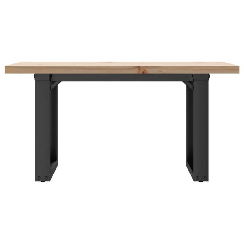 Couchtisch O-Gestell 80x50x40,5cm Massivholz Kiefer & Stahl
