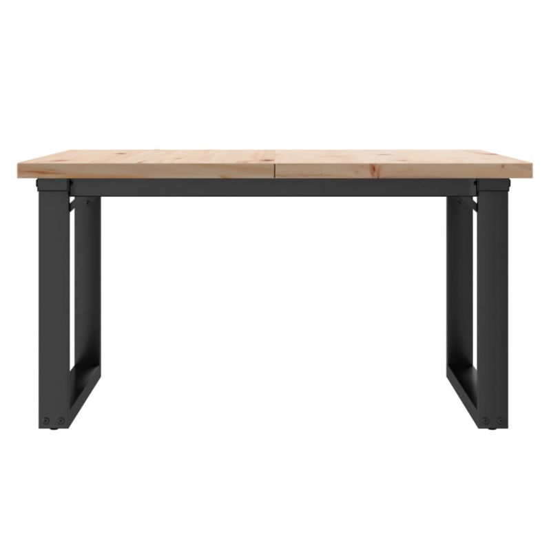 Couchtisch O-Gestell 80x80x45,5cm Massivholz Kiefer & Stahl