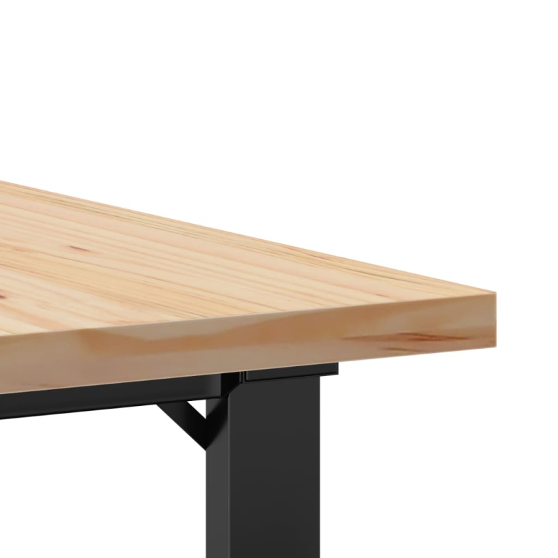 Couchtisch O-Gestell 80x80x45,5cm Massivholz Kiefer & Stahl