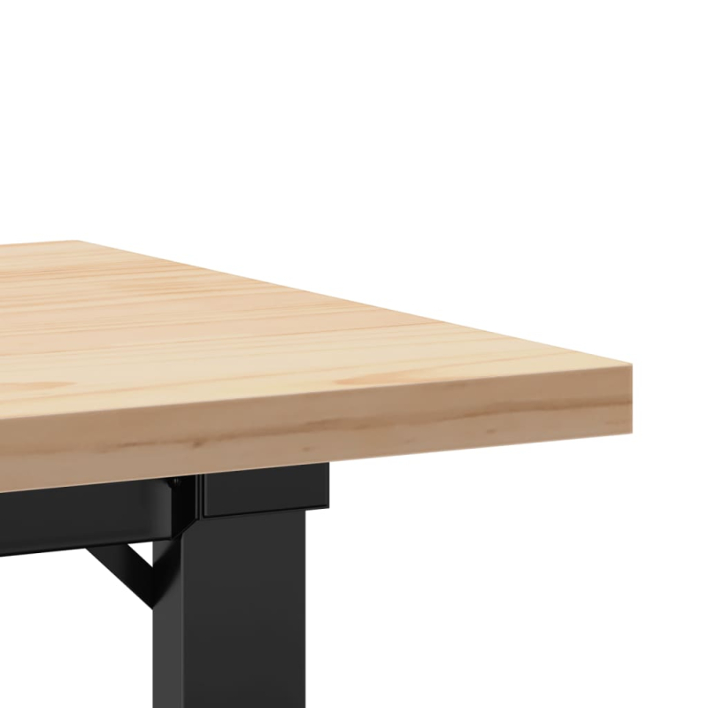 Couchtisch O-Gestell 90x40x45,5cm Massivholz Kiefer & Stahl