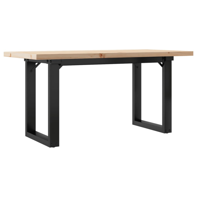 Couchtisch O-Gestell 100x50x45,5 cm Massivholz Kiefer Stahl