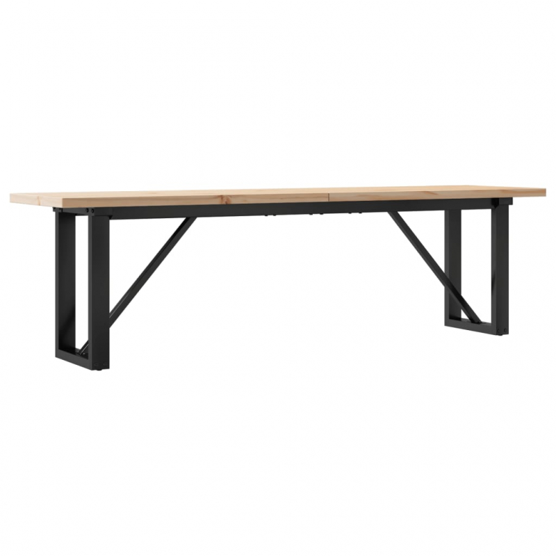 Couchtisch O-Gestell 160x40x45,5 cm Massivholz Kiefer Stahl