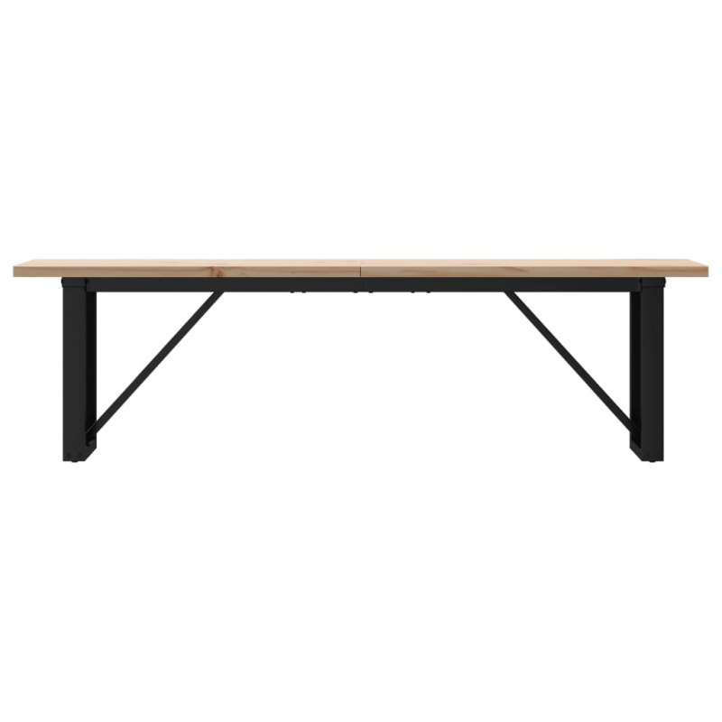 Couchtisch O-Gestell 160x40x45,5 cm Massivholz Kiefer Stahl