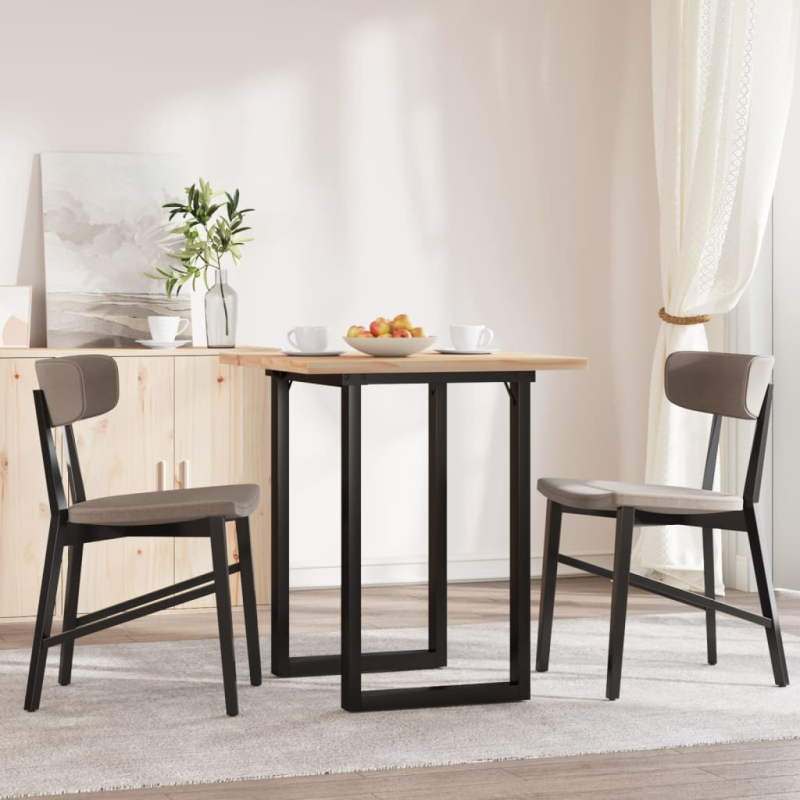 Esstisch O-Gestell 60x60x75,5 cm Massivholz Kiefer & Stahl