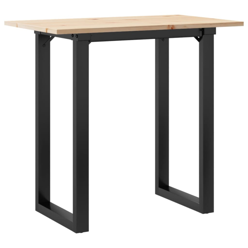 Esstisch O-Gestell 80x50x75,5 cm Massivholz Kiefer & Stahl