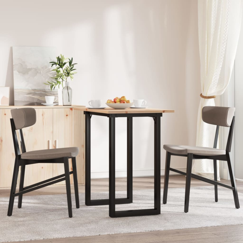 Esstisch O-Gestell 80x50x75,5 cm Massivholz Kiefer & Stahl