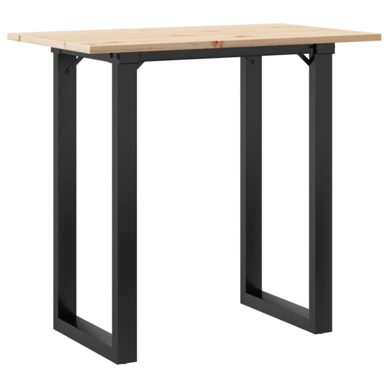 Esstisch O-Gestell 80x50x75,5 cm Massivholz Kiefer & Stahl