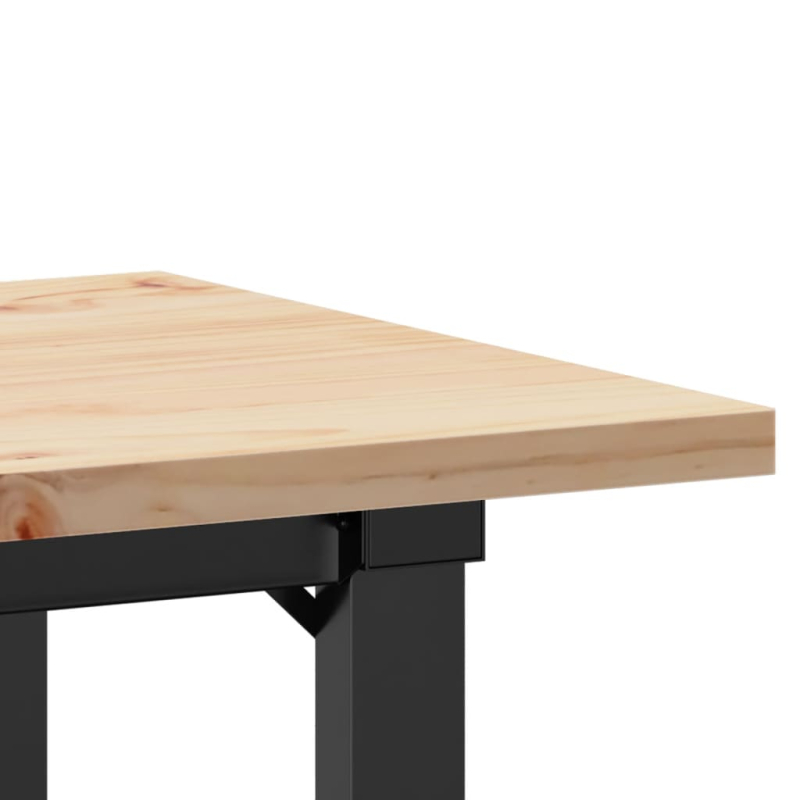 Esstisch O-Gestell 80x50x75,5 cm Massivholz Kiefer & Stahl