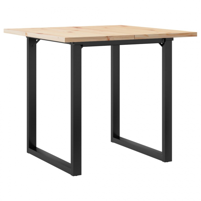 Esstisch O-Gestell 80x80x75,5 cm Massivholz Kiefer & Stahl