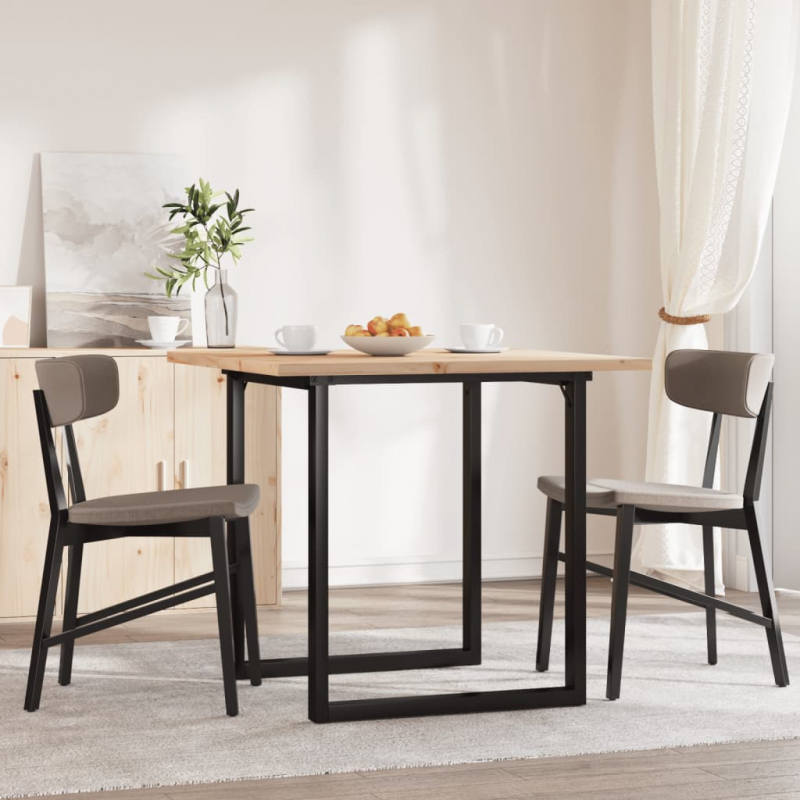 Esstisch O-Gestell 90x90x75,5 Massivholz Kiefer und Stahl