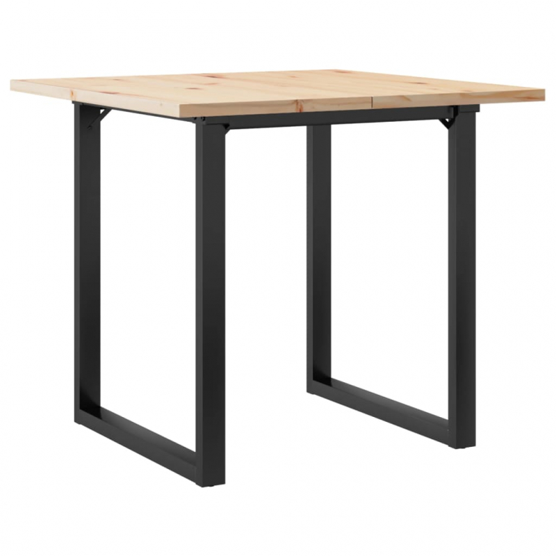 Esstisch O-Gestell 90x90x75,5 Massivholz Kiefer und Stahl