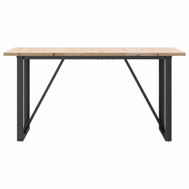 Esstisch O-Gestell 140x80x75,5 cm Massivholz Kiefer & Stahl