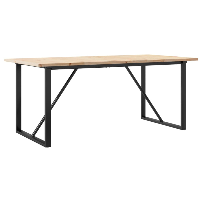 Esstisch O-Gestell 180x90x75,5 cm Massivholz Kiefer & Stahl