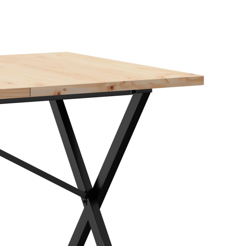 Esstisch X-Gestell 160x80x75,5 cm Massivholz Kiefer & Stahl