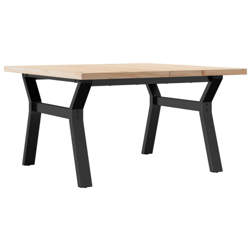Couchtisch Y-Gestell 80x80x45,5cm Massivholz Kiefer & Stahl