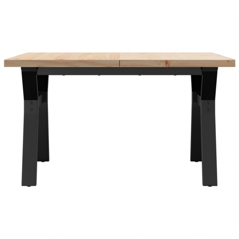 Couchtisch Y-Gestell 80x80x45,5cm Massivholz Kiefer & Stahl