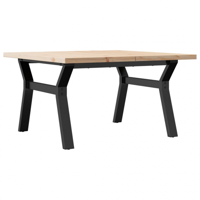 Couchtisch Y-Gestell 80x80x45,5cm Massivholz Kiefer & Stahl