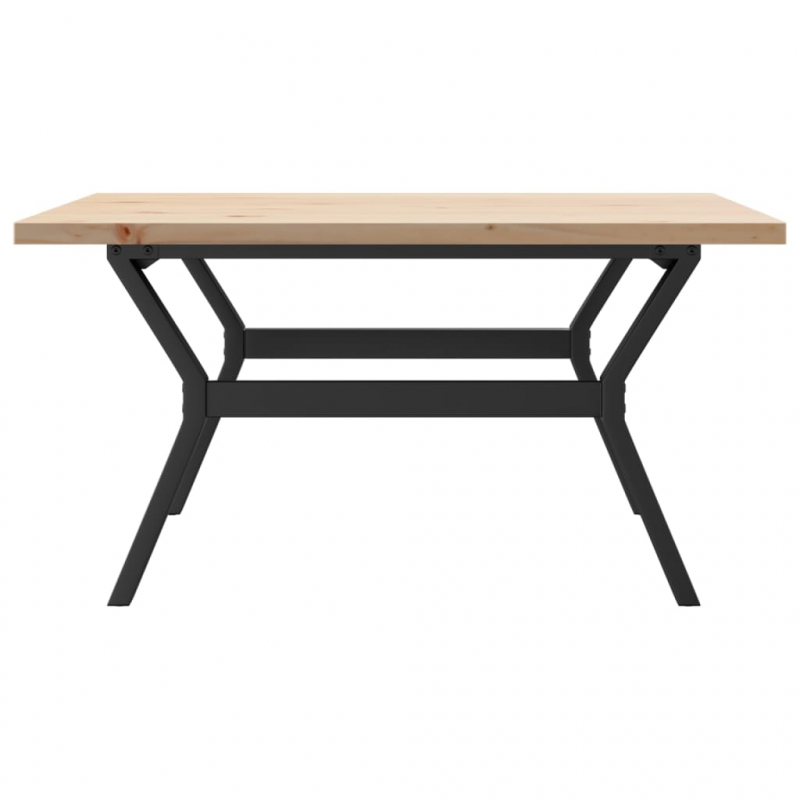 Couchtisch Y-Gestell 90x90x45,5cm Massivholz Kiefer & Stahl