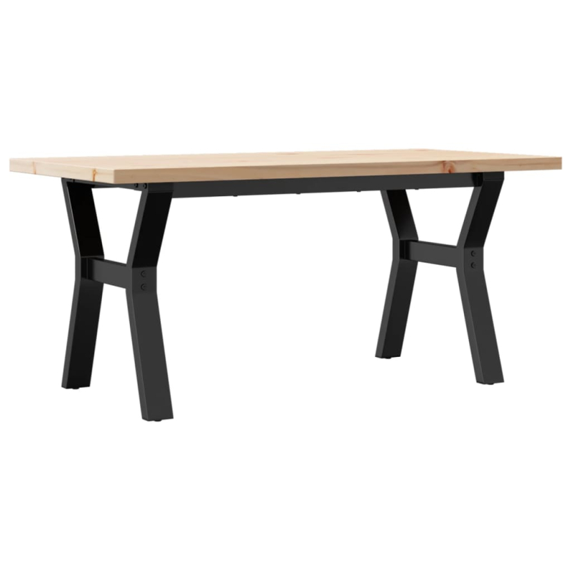 Couchtisch Y-Gestell 100x50x45,5 cm Massivholz Kiefer Stahl