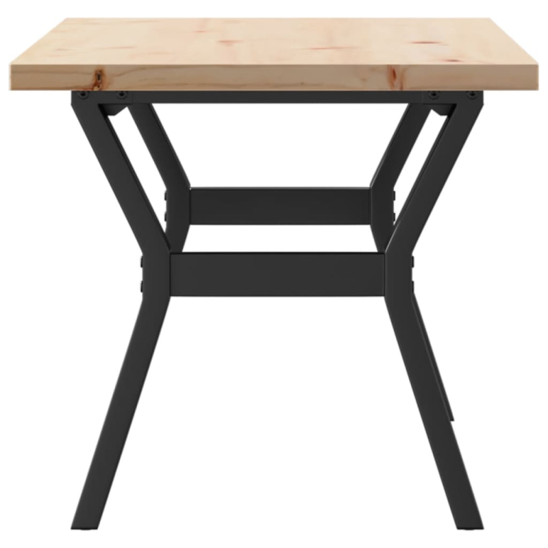 Couchtisch Y-Gestell 100x50x45,5 cm Massivholz Kiefer Stahl